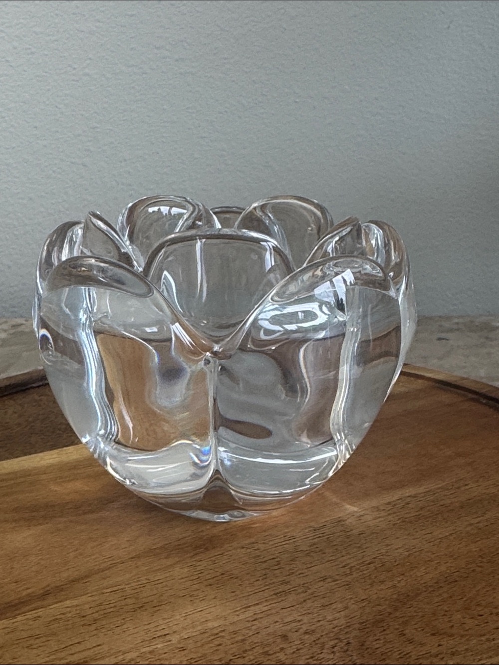 ROYAL COPENHAGEN Holmegaard Crystal Lotus Candle Holder Votive Tea Light holder